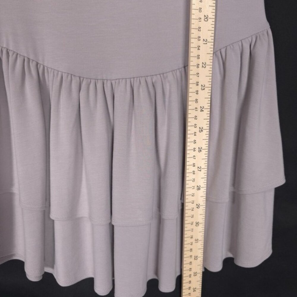Aritzia Wilfred Goodlux Bloomsbury Mini Dress MEDIUM Ruffled Gray Sleeveless - Picture 9 of 12